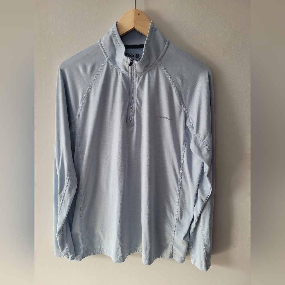 Eddie Bauer 1/4-zip Freedry pullover, Medium, Light Blue